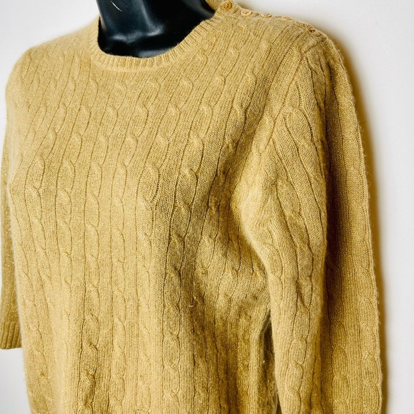 Vintage J. Crew Gold Sparkle Cable Knit Sweater 2000s small - Picture 7 of 10